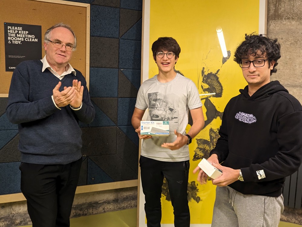 Byte Busters receiving their prize